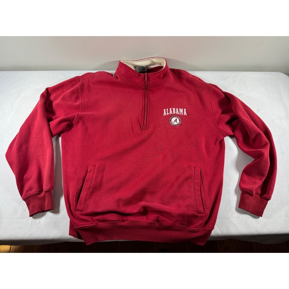 Stadium Athletics Alabama Crimson Tide Quarter Zip Sweatshirt Red Mens Medium